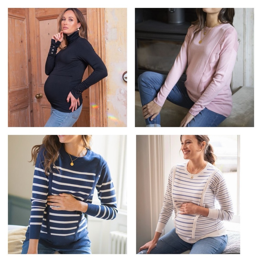 (4) Seraphine Maternity and Nursing Long Sleeved Sweaters/Shirts